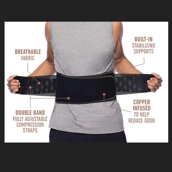 NEW Copper Fit Elite Air Back Brace Support Breathable, 30-50 Inches Waist - Picture 4 of 16